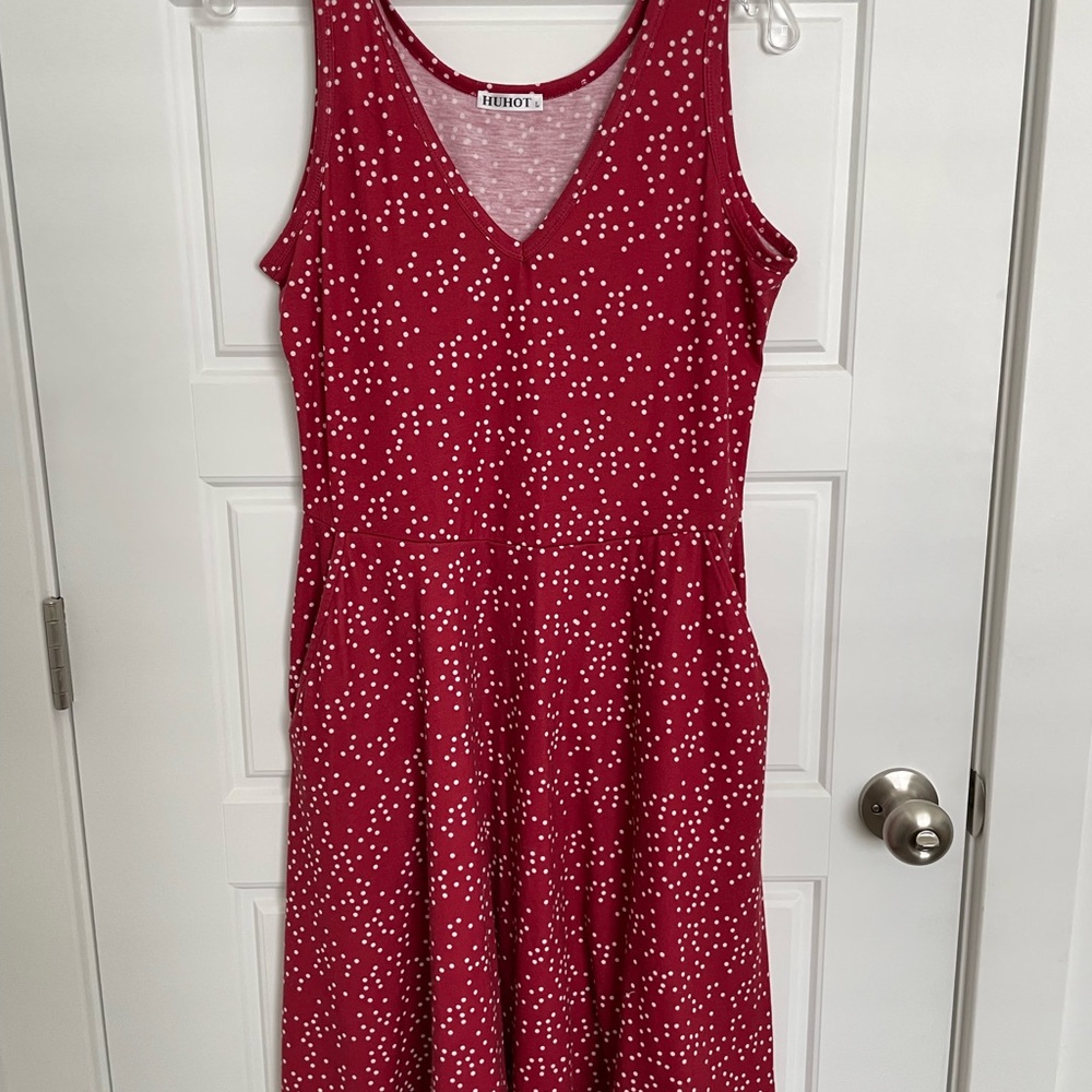 Red Polka Dot Dress by Huhot